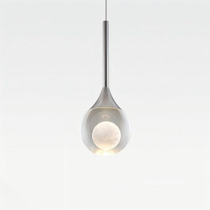 Moon Clear Glass Ball Pendant Light