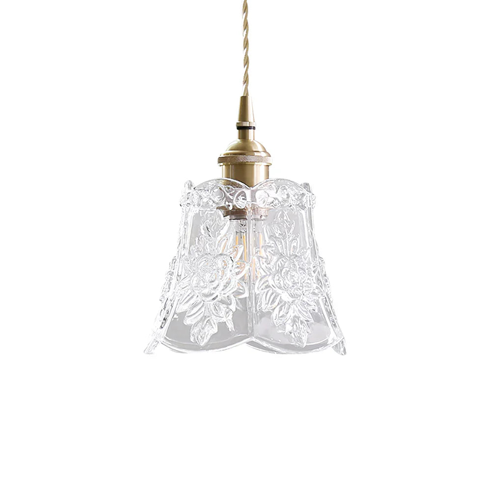 Vintage Clear Glass Pendant Lamp