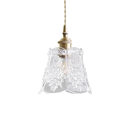 Vintage Clear Glass Pendant Lamp