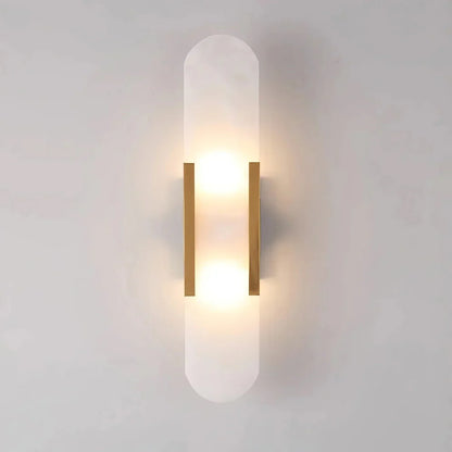 Natural stone veining on alabaster wall light