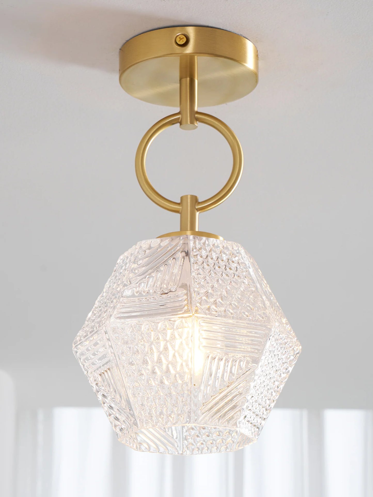Diamond Cut Art Deco Ceiling Light