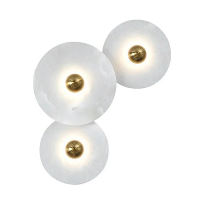 Round Alabaster Combination Wall Lamp