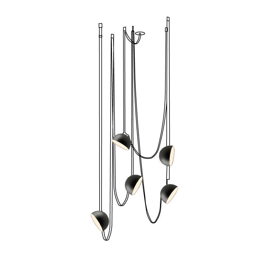 Light Rail Semispheres Pendant Lamp black variant