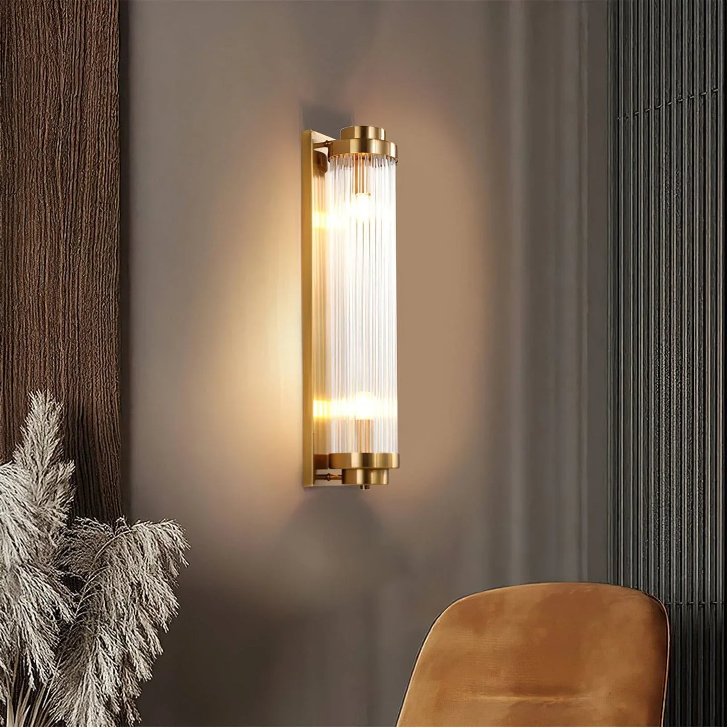 Pillar Offset Wall Lamp Art Deco detail close-up