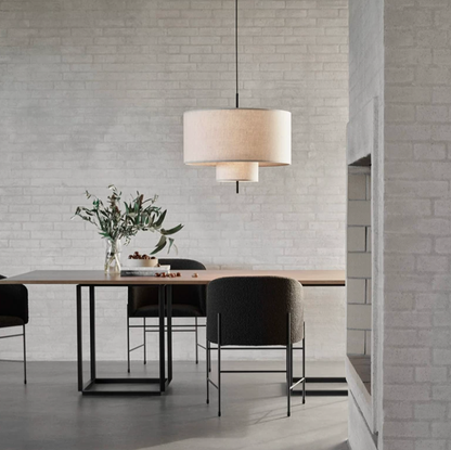 Lino Tiered Linen Drum Pendant