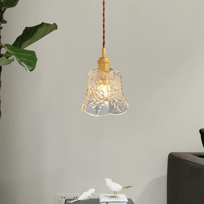 Vintage Clear Glass Pendant Lamp