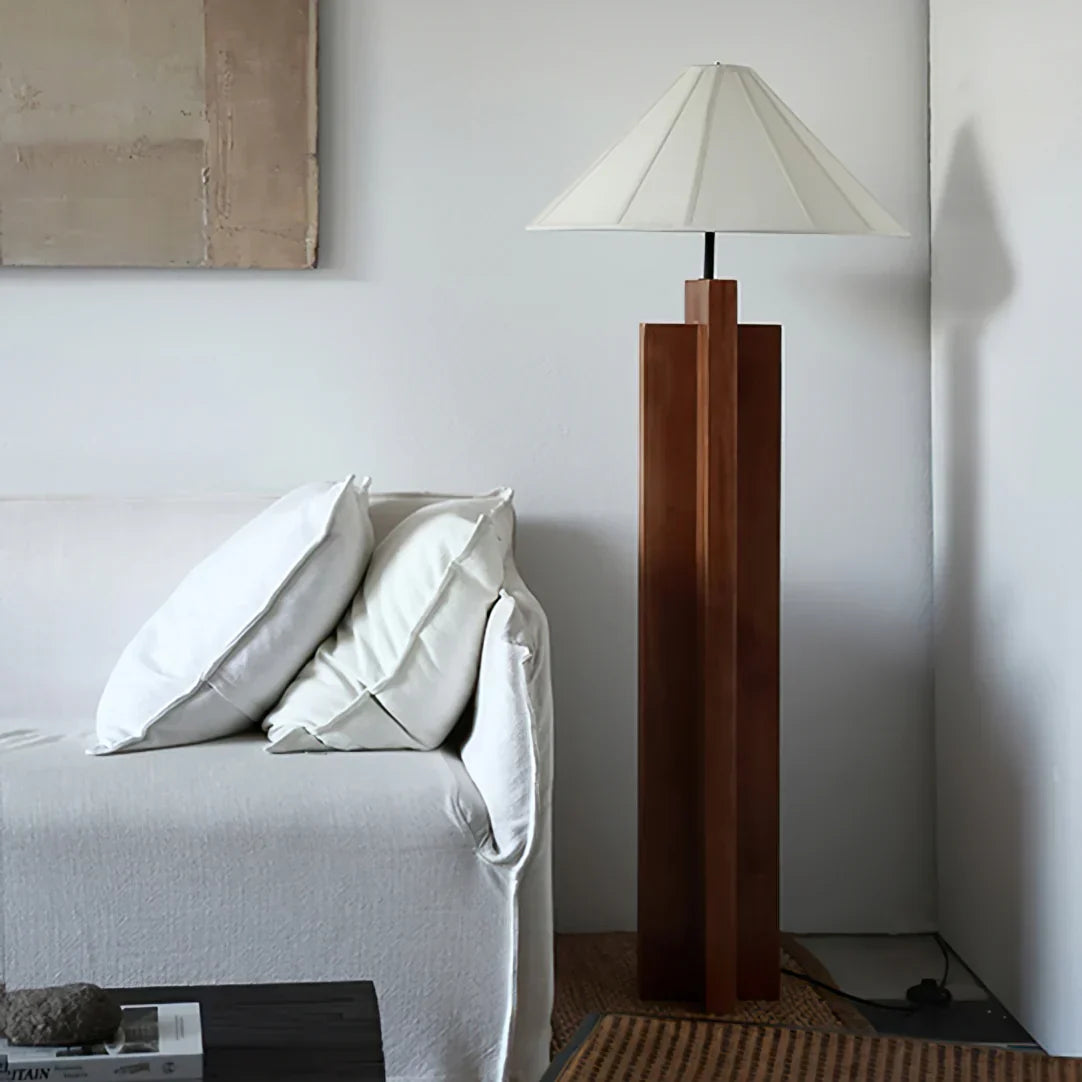 Meridian Crossbase Wood Floor Lamp