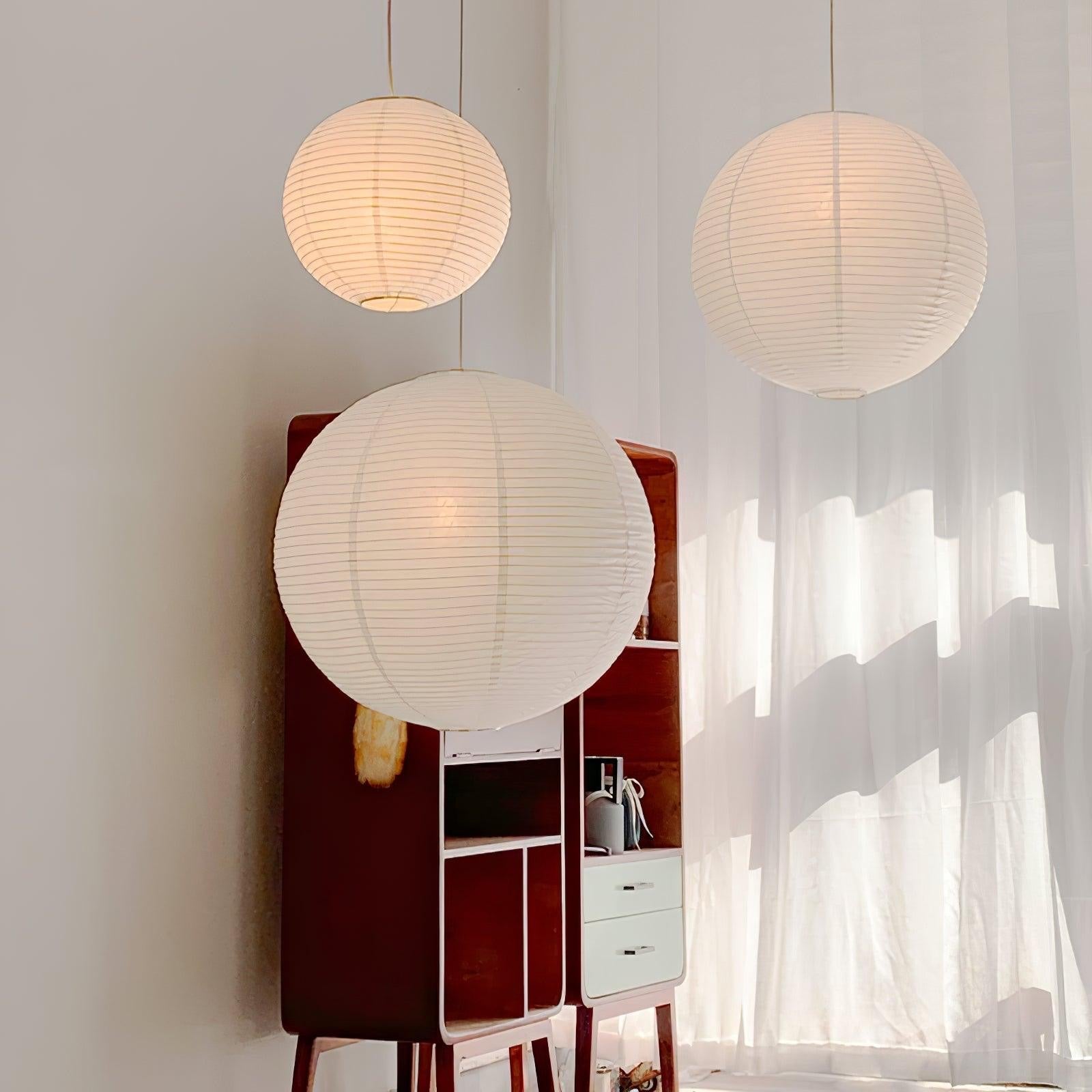 Rice Paper Pendant Lamp ceiling installation detail