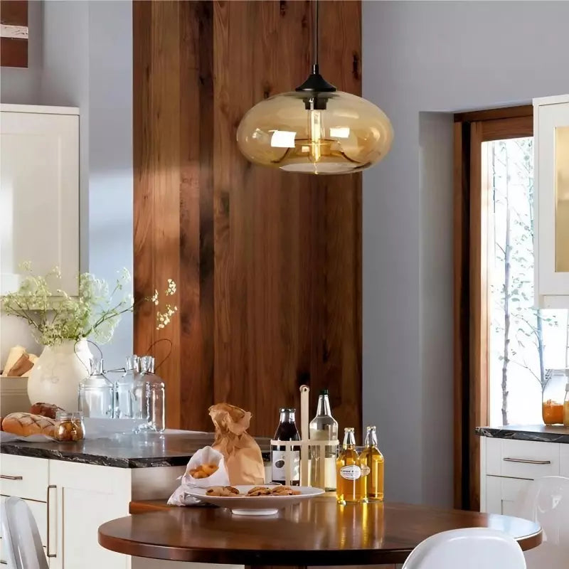 Doughnut glass pendant light