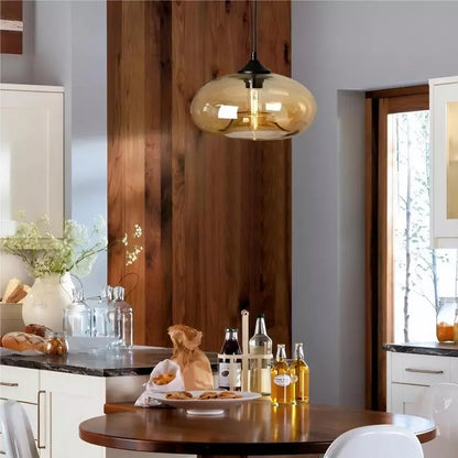 Doughnut glass pendant light