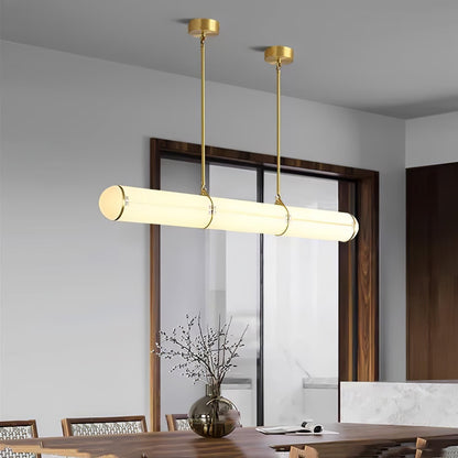 Cylindric Pendant Lamp hanging in dining room Dubai