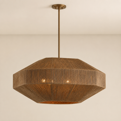 Wabi-Sabi Rattan and Jute Pendant Light