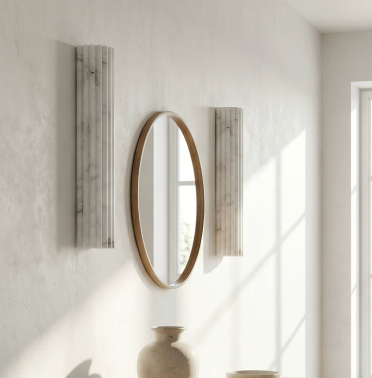 Colonna Fluted Alabaster Wall Sconce