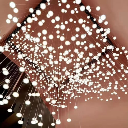 Custom White Acrylic LED Dot Hanging Chandelier