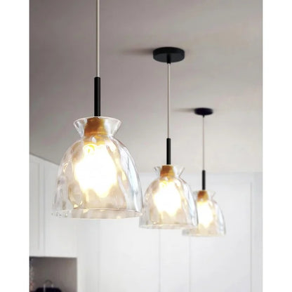 Modern Water Ripple Transparent Glass Pendant Lamp M16