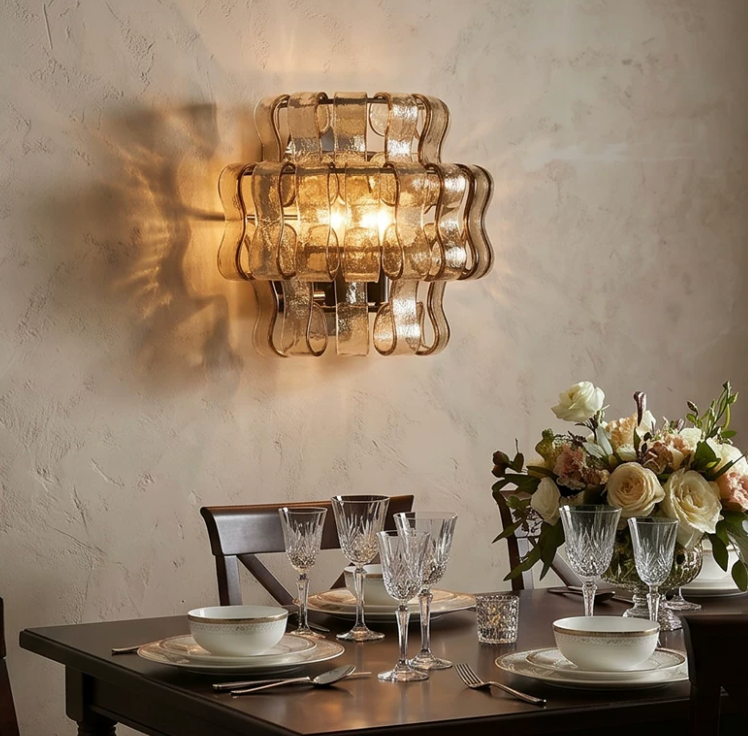 Onda Smoked Glass Wall Sconce