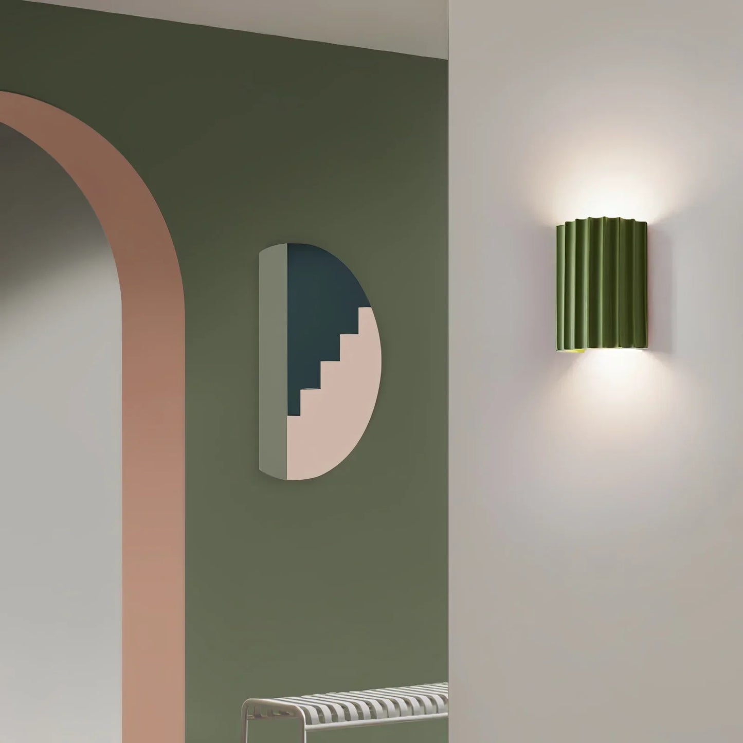 Fluted Resin Wall Lamp orange version view