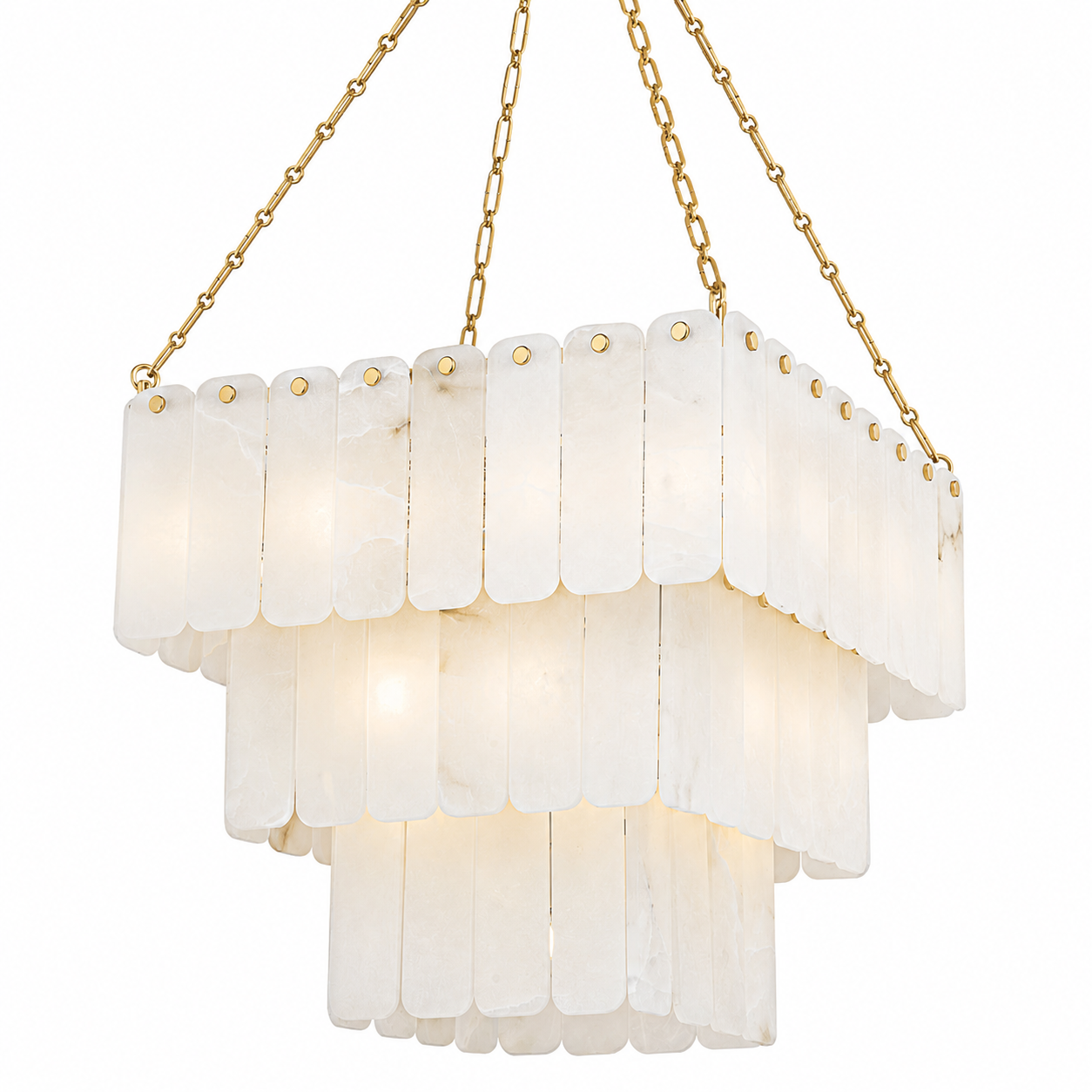 3-Tier Cascading Alabaster Chandelier
