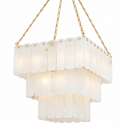 3-Tier Cascading Alabaster Chandelier