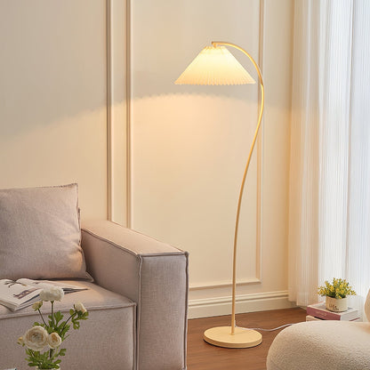 Crescini Pleated Floor Lamp warm light ambience shot