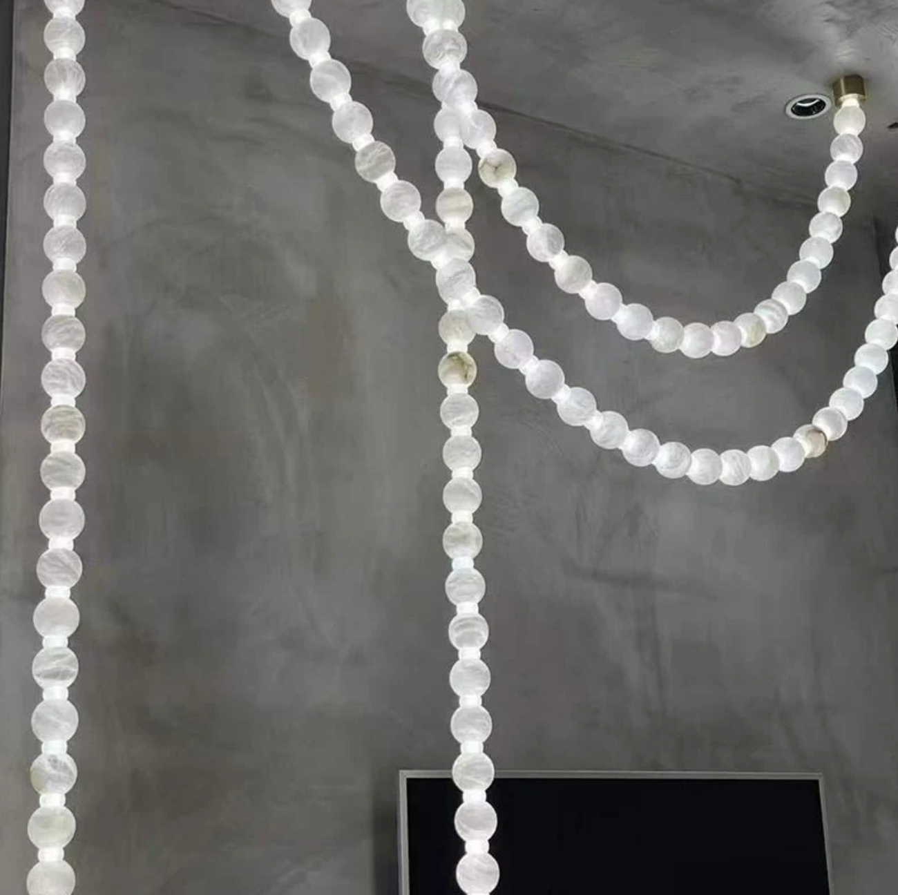 Alabaster Bead Multi-point Pendant Light
