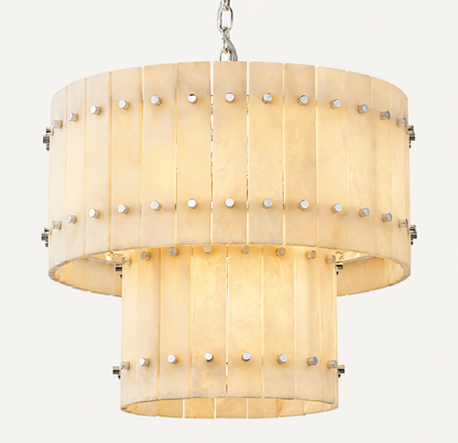 Natural Alabaster Tiered Chandelier