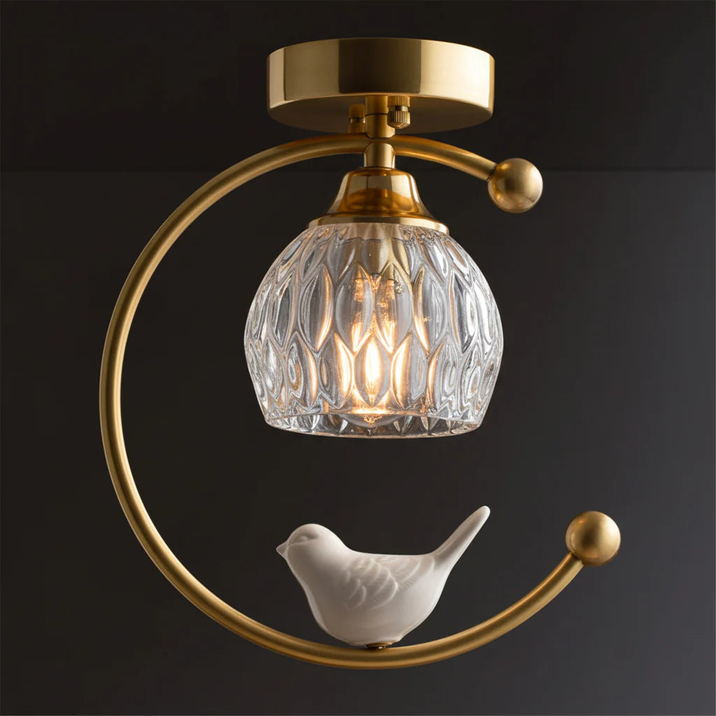 Ceramic Bird Ceiling Lamp