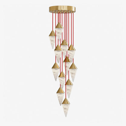Vertex Faceted Alabaster Drop Chandelier