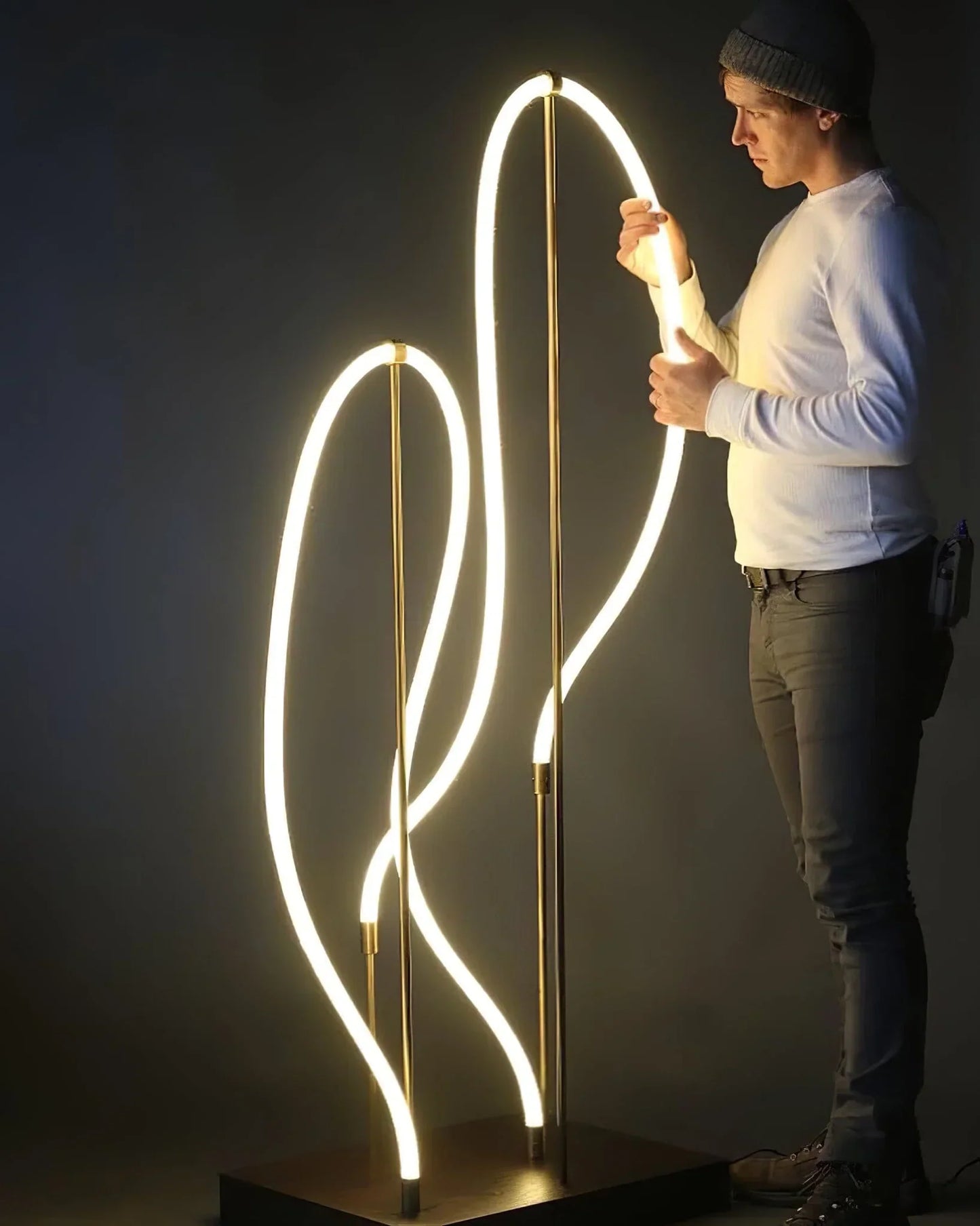 Flex LED Pendant Light gold finish close-up detail