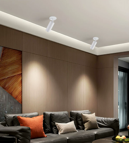 Directional recessed spotlight with pivoting inner light