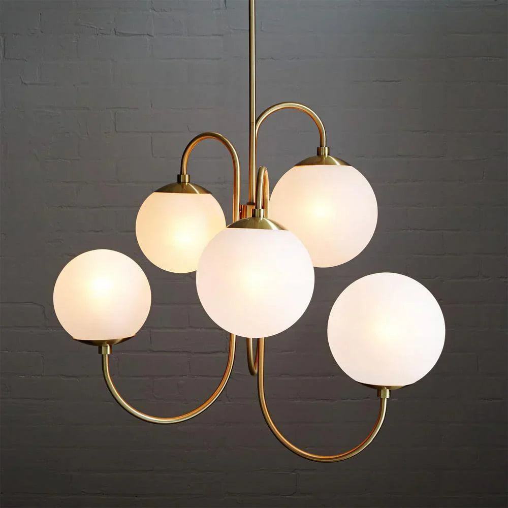 Gooseneck Chandelier curved arms detail close-up