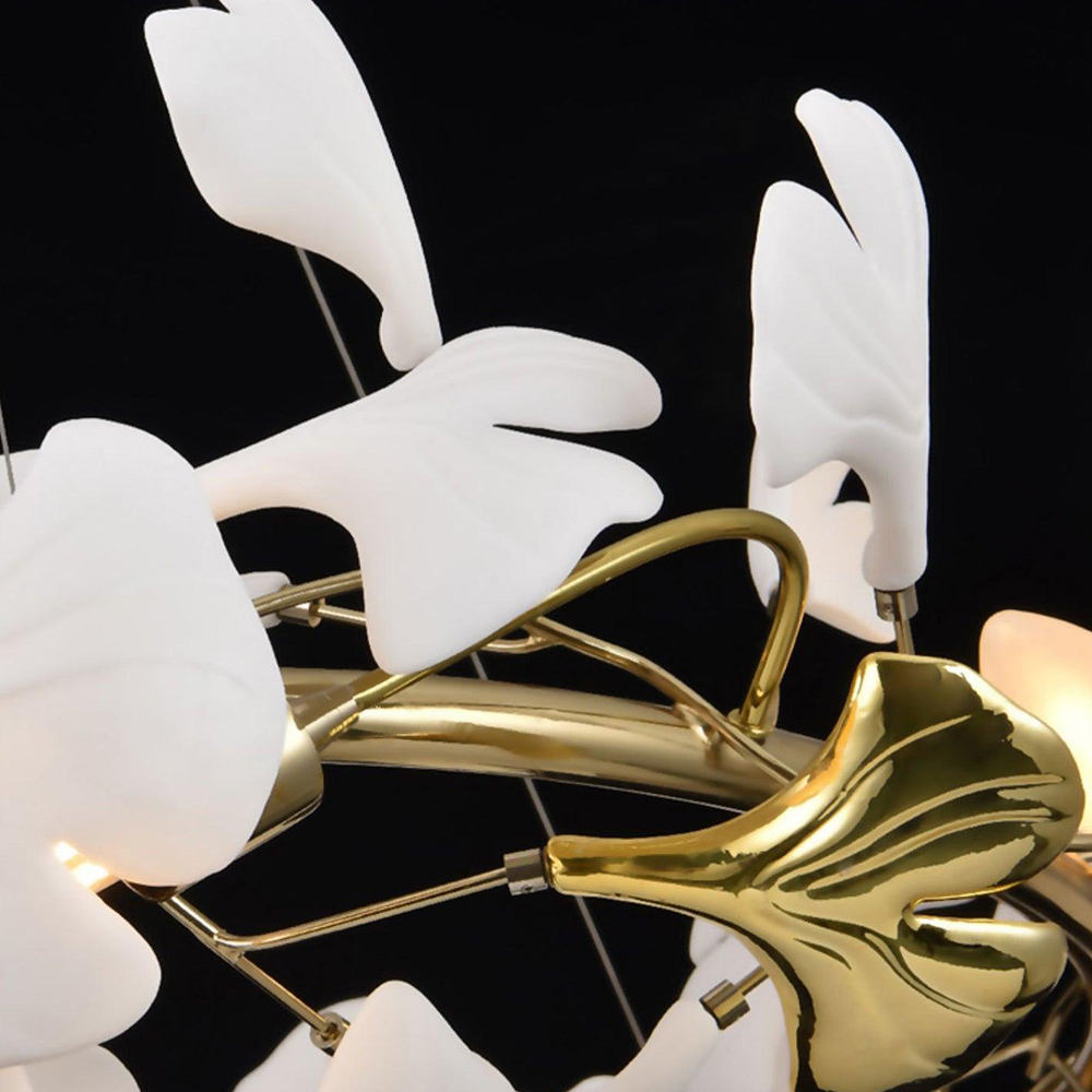 Extra Large Ceramic Leaf Tulip LED Chandelier