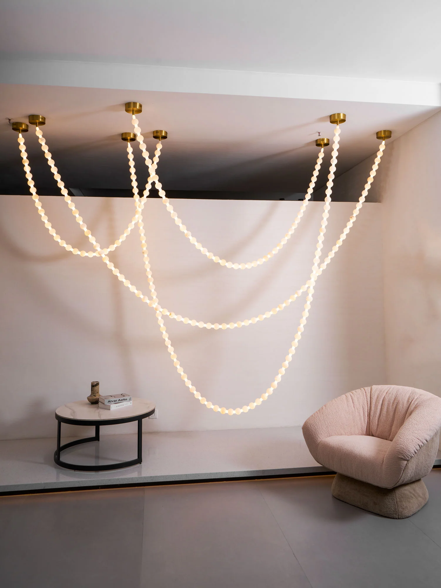Alabaster Bead Multi-point Pendant Light