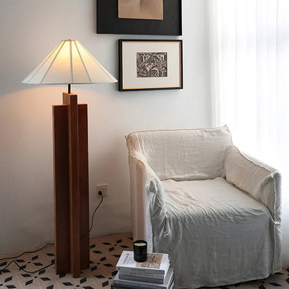 Meridian Crossbase Wood Floor Lamp