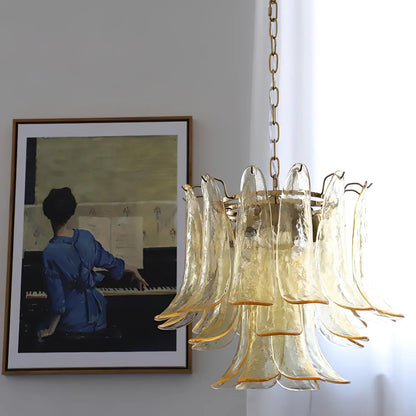 Murano Chandelier hanging in UAE luxury villa