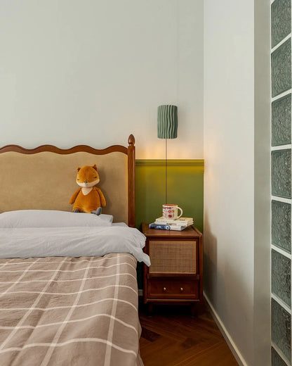 Pleated Resin Plug In Wall Lamp