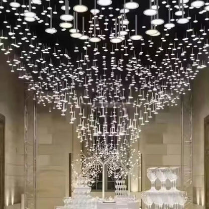 Custom White Acrylic LED Dot Hanging Chandelier