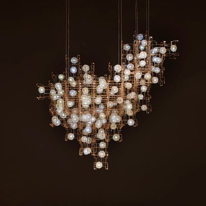 Custom Dandelion Cube LED Lobby Chandelier