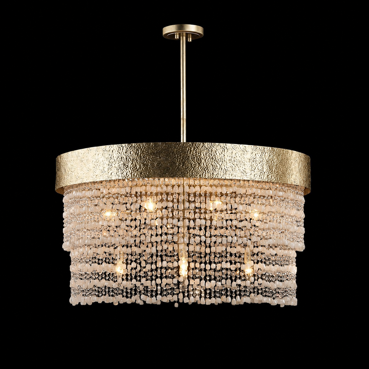 Stone Veil Alabaster and Crystal Chandelier