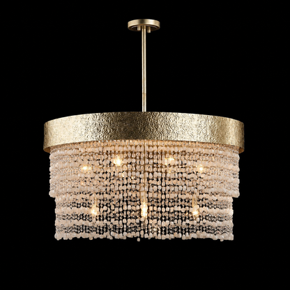 Stone Veil Alabaster and Crystal Chandelier