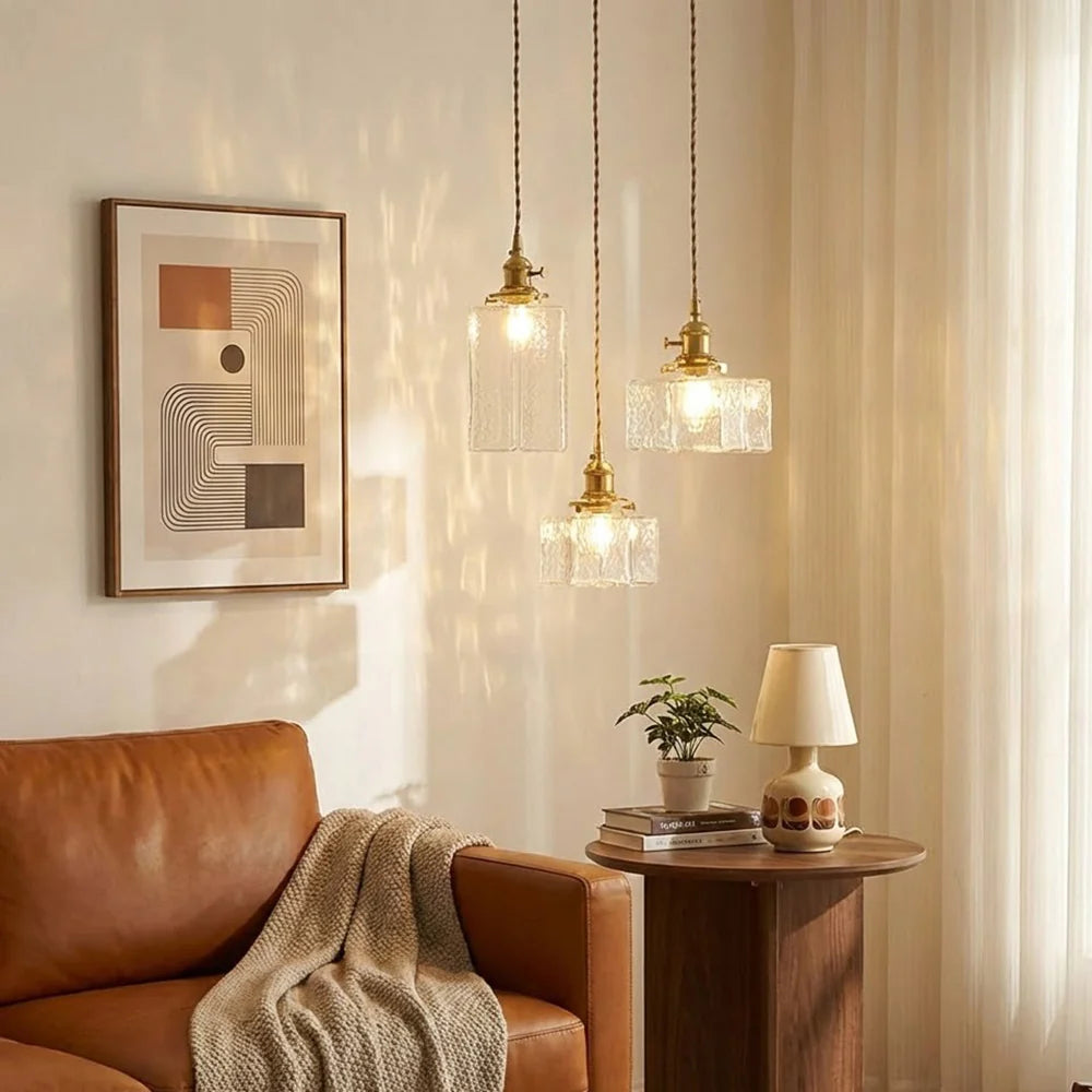 Jewel Glass Brass Pendant Light