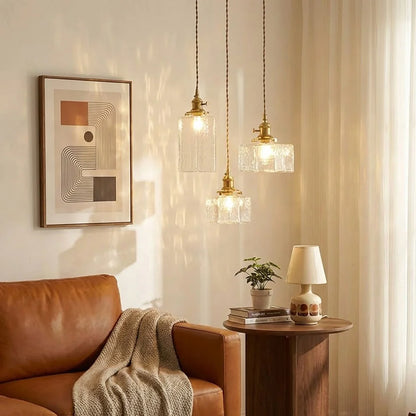 Jewel Glass Brass Pendant Light