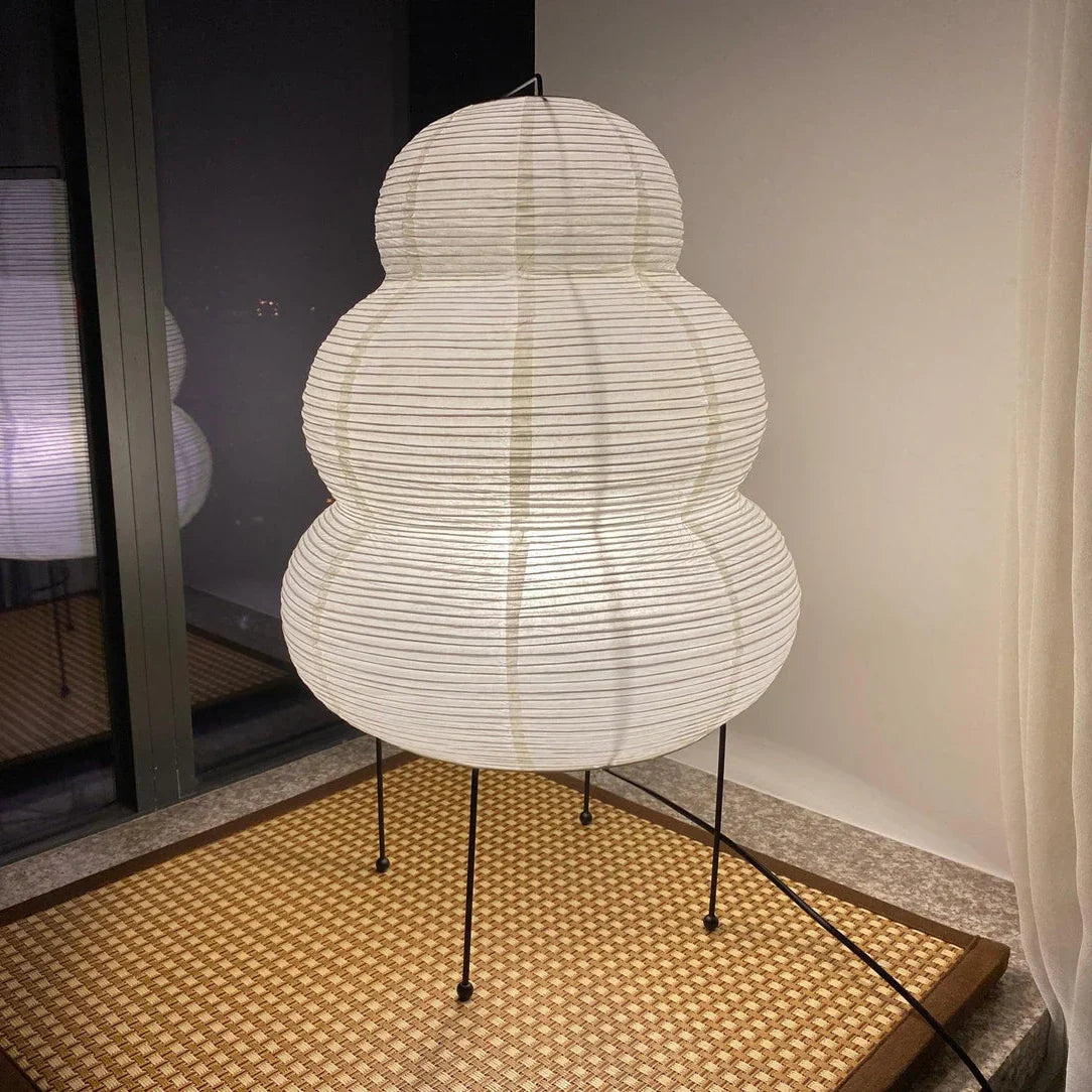 Washi Table Lamp Japanese paper shade detail