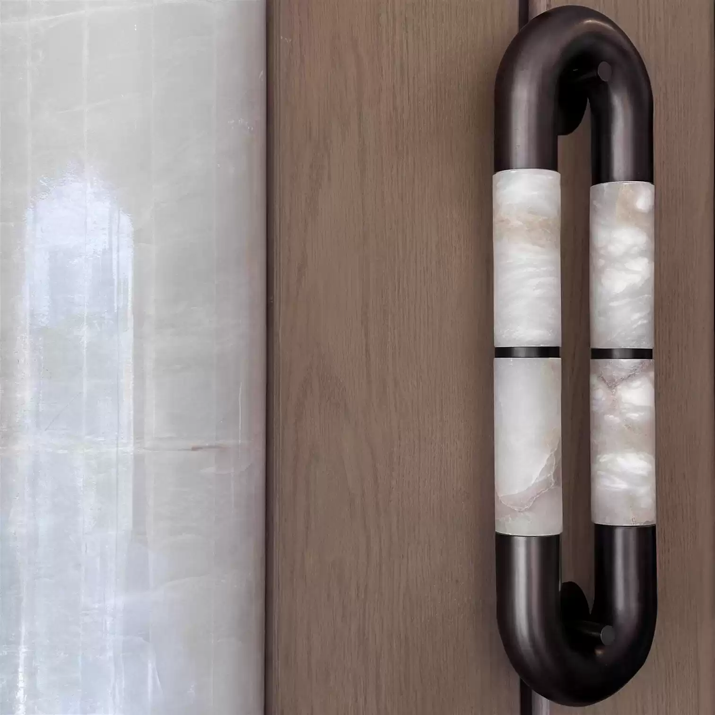 The Volterra Dual-Crescent Alabaster Sconce