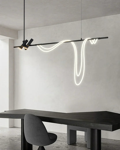 Tracer Chandelier cool light version hanging detail