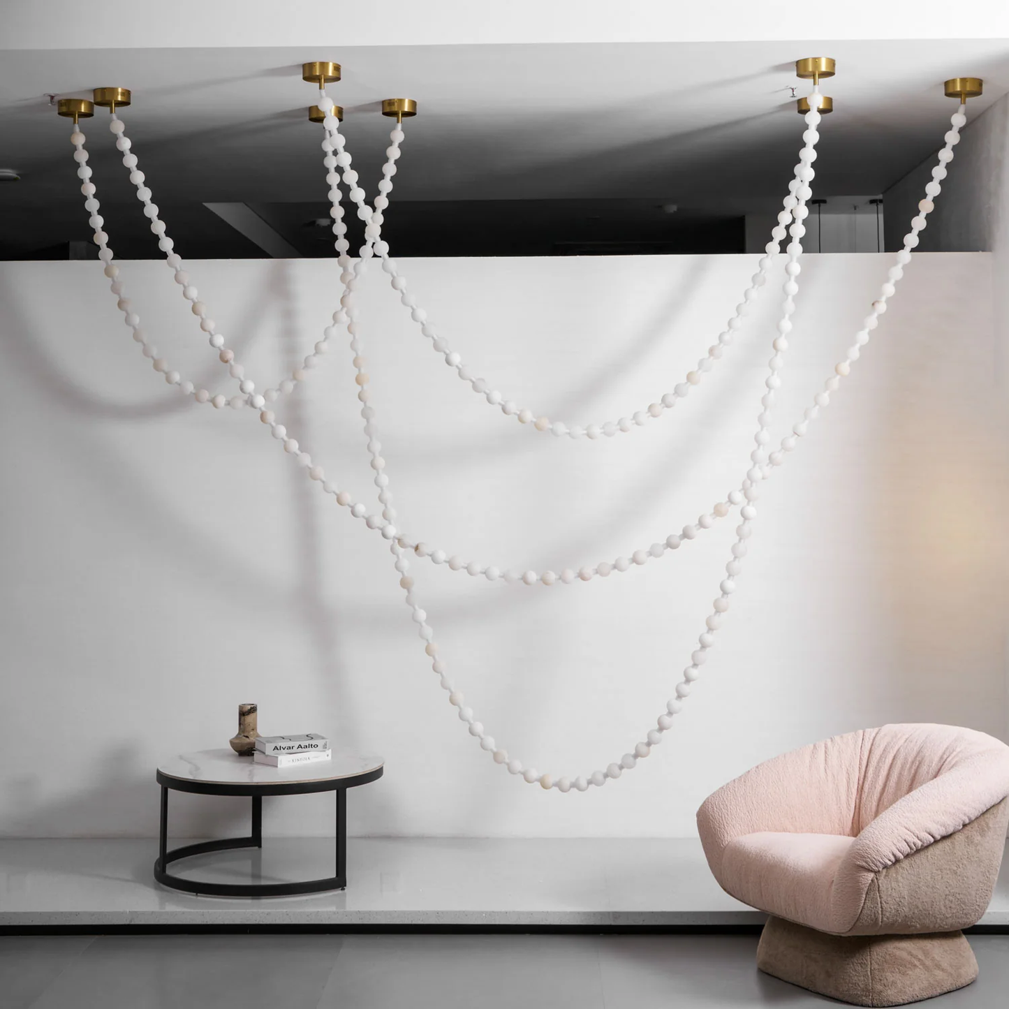 Alabaster Bead Multi-point Pendant Light