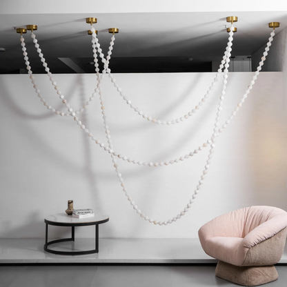 Alabaster Bead Multi-point Pendant Light