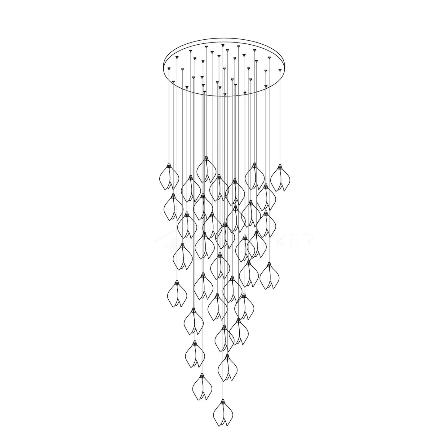 Ceramic Flower Chandelier