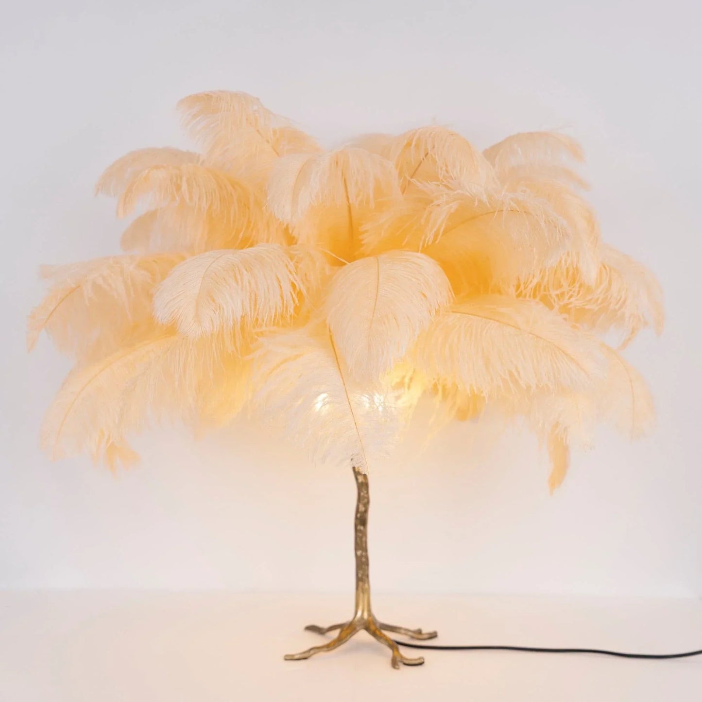 Ostrich Feather Table Lamp