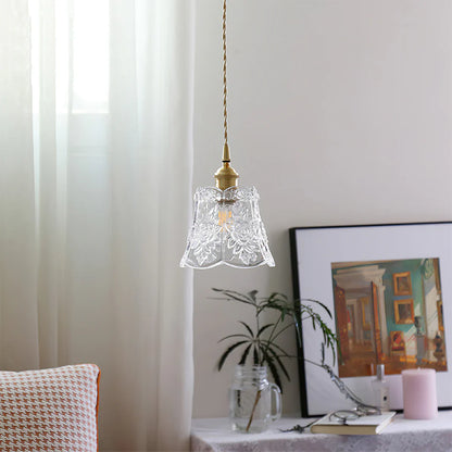 Vintage Clear Glass Pendant Lamp